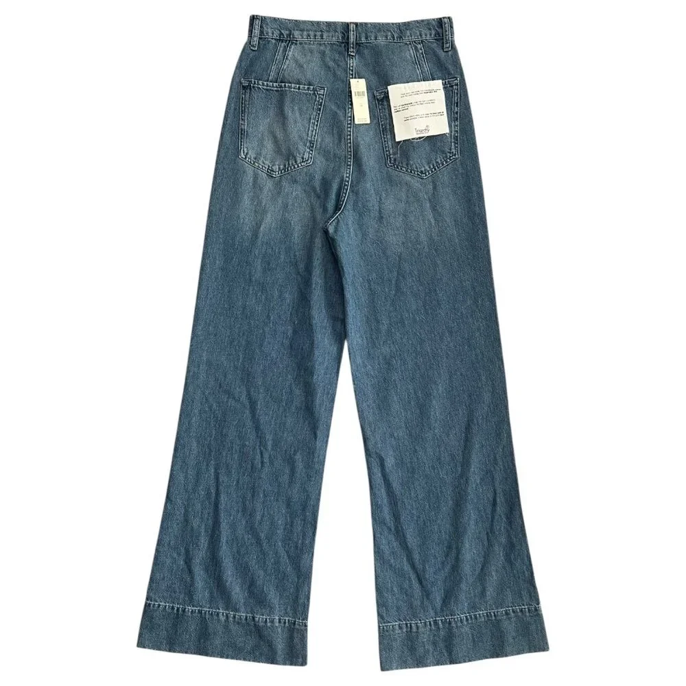 Triarchy x Anthroplogie Ms Onassis High Rise Wide Leg Jeans Size 30 Western Boho - Picture 2 of 12